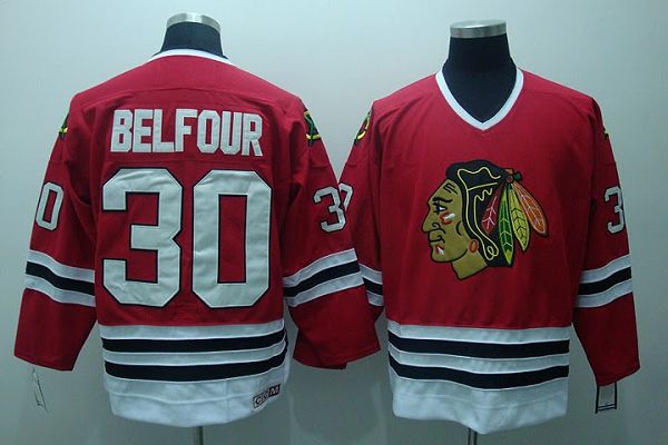 Youth Blackhawks #30 ED Belfour Stitched Red CCM Throwback NHL Jersey