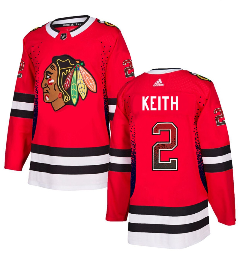 Blackhawks 2 Duncan Keith Red Drift Fashion Adidas Jersey