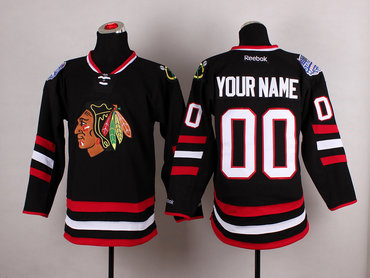 Blackhawks Black 2014 Stadium Series Customized Jerseys
