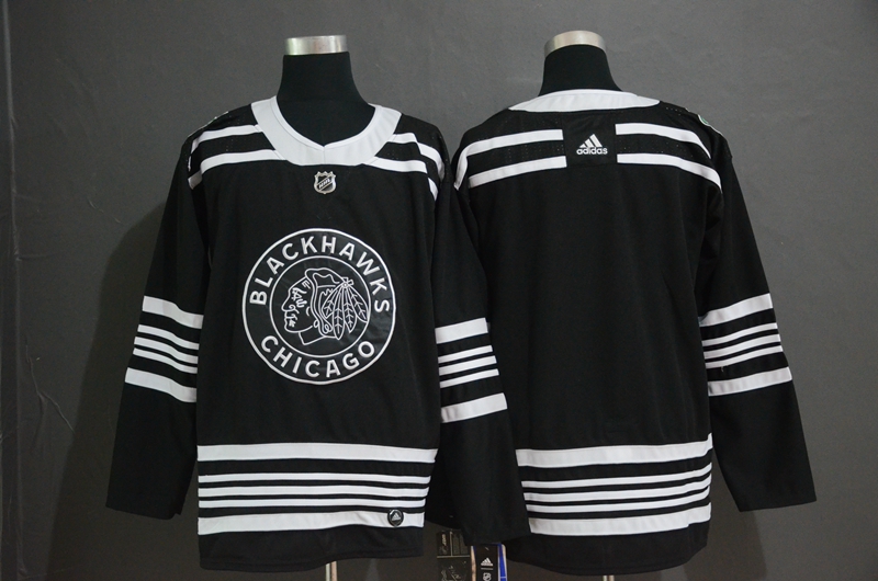 Youth Blackhawks Blank Black 2019 Winter Classic Adidas Jersey