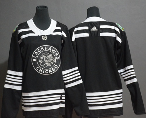 Blackhawks Blank Black Authentic 2019 Winter Classic Women's Stitched Hockey Jersey