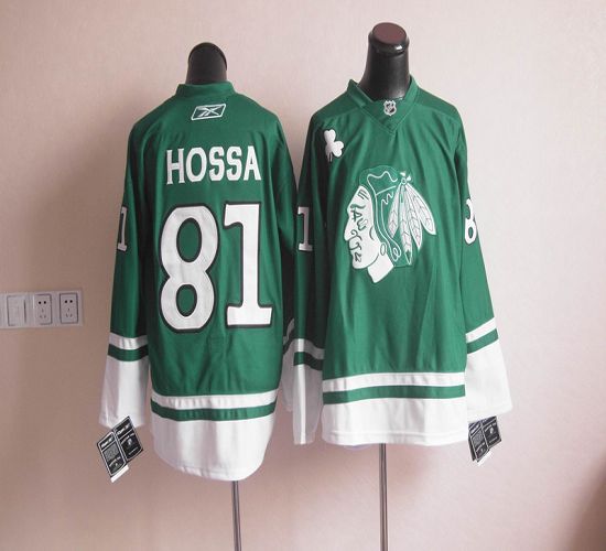 Blackhawks St Patty's Day #81 Marian Hossa Green Stitched NHL Jersey Blackhawks St Patty's Day #81 Marian Hossa Green Stitched NHL Jersey