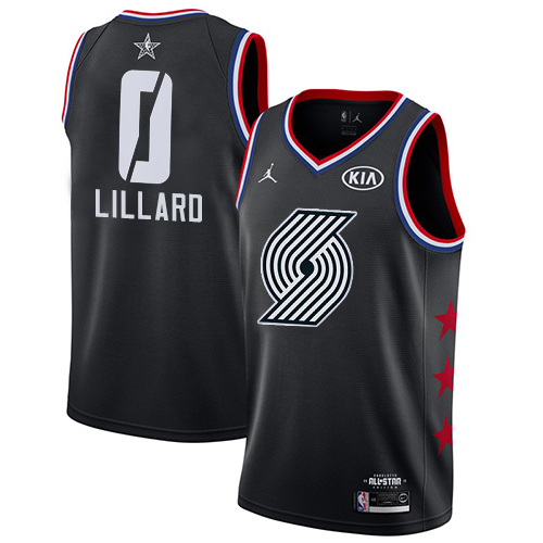 Blazers #0 Damian Lillard Black Youth Basketball Jordan Swingman 2019 All-Star Game Jersey