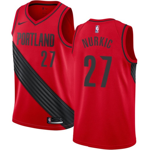 Blazers #27 Jusuf Nurkic Red Youth Basketball Swingman Statement Edition Jersey