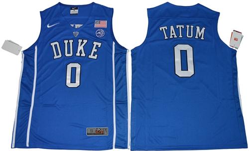 Blue Devils #0 Jayson Tatum Blue Basketball Elite Stitched NCAA Jersey Blue Devils #0 Jayson Tatum Blue Basketball Elite Stitched NCAA Jersey