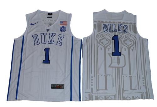 Blue Devils #1 Harry Giles White Basketball Elite Stitched NCAA Jersey Blue Devils #1 Harry Giles White Basketball Elite Stitched NCAA Jersey