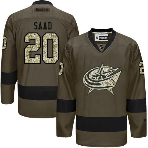 Blue Jackets #20 Brandon Saad Green Salute to Service Stitched NHL Jersey Blue Jackets #20 Brandon Saad Green Salute to Service Stitched NHL Jersey