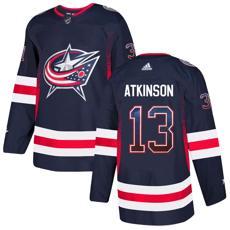 Blue Jackets 13 Cam Atkinson Navy Drift Fashion Adidas Jersey Blue Jackets 13 Cam Atkinson Navy Drift Fashion Adidas Jersey