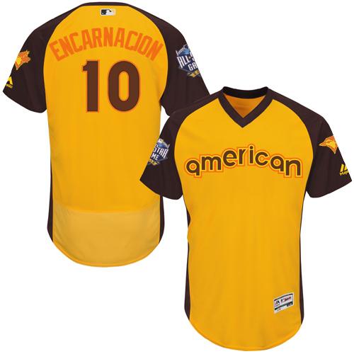 Blue Jays #10 Edwin Encarnacion Gold Flexbase Authentic Collection 2016 All-Star American League Stitched MLB Jersey Blue Jays #10 Edwin Encarnacion Gold Flexbase Authentic Collection 2016 All-Star American League Stitched MLB Jersey