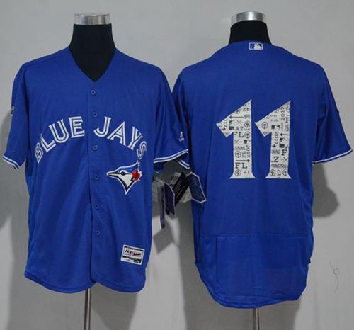 Blue Jays #11 Kevin Pillar Blue 2017 Spring Training Authentic FlexBase Stitched MLB Jersey