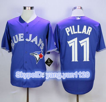 Blue Jays #11 Kevin Pillar Blue New Cool Base Stitched MLB Jersey