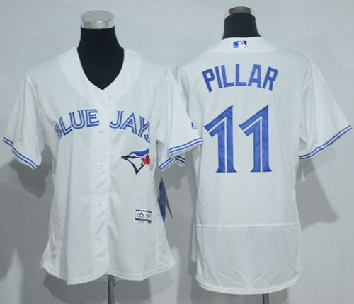 Blue Jays #11 Kevin Pillar White Flexbase Authentic Women's Stitched MLB Jersey Blue Jays #11 Kevin Pillar White Flexbase Authentic Women's Stitched MLB Jersey
