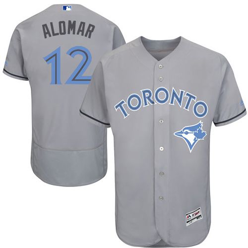 Blue Jays #12 Roberto Alomar Grey Flexbase Authentic Collection 2016 Father's Day Stitched MLB Jersey Blue Jays #12 Roberto Alomar Grey Flexbase Authentic Collection 2016 Father's Day Stitched MLB Jersey