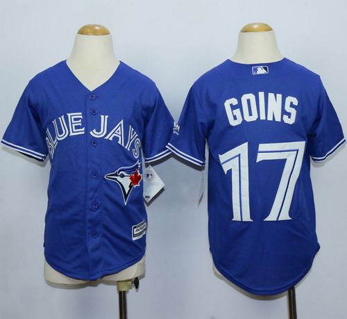 Blue Jays #17 Ryan Goins Blue Cool Base Stitched Youth MLB Jersey Blue Jays #17 Ryan Goins Blue Cool Base Stitched Youth MLB Jersey