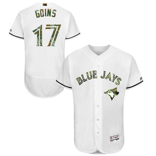 Blue Jays #17 Ryan Goins White Flexbase Authentic Collection 2016 Memorial Day Stitched MLB Jersey Blue Jays #17 Ryan Goins White Flexbase Authentic Collection 2016 Memorial Day Stitched MLB Jersey