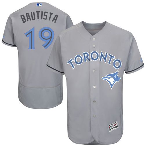 Blue Jays #19 Jose Bautista Grey Flexbase Authentic Collection 2016 Father's Day Stitched MLB Jersey Blue Jays #19 Jose Bautista Grey Flexbase Authentic Collection 2016 Father's Day Stitched MLB Jersey