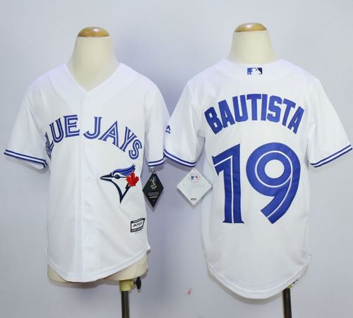 Blue Jays #19 Jose Bautista White New Cool Base Stitched Youth MLB Jersey Blue Jays #19 Jose Bautista White New Cool Base Stitched Youth MLB Jersey