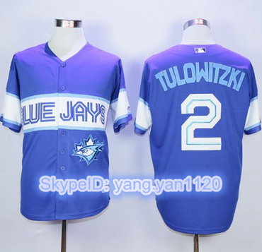 Blue Jays #2 Troy Tulowitzki Blue Exclusive New Cool Base Stitched MLB Jersey