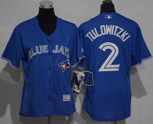 Blue Jays #2 Troy Tulowitzki Blue Flexbase Authentic Women's Stitched MLB Jersey Blue Jays #2 Troy Tulowitzki Blue Flexbase Authentic Women's Stitched MLB Jersey