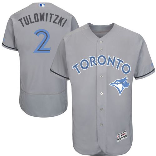 Blue Jays #2 Troy Tulowitzki Grey Flexbase Authentic Collection 2016 Father's Day Stitched MLB Jersey Blue Jays #2 Troy Tulowitzki Grey Flexbase Authentic Collection 2016 Father's Day Stitched MLB Jersey