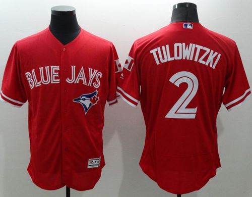 Blue Jays #2 Troy Tulowitzki Red Flexbase Authentic Collection Canada Day Stitched MLB Jersey Blue Jays #2 Troy Tulowitzki Red Flexbase Authentic Collection Canada Day Stitched MLB Jersey