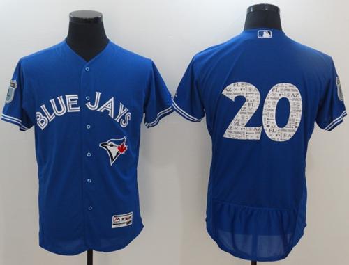 Blue Jays #20 Josh Donaldson Blue 2017 Spring Training Authentic FlexBase Stitched MLB Jersey