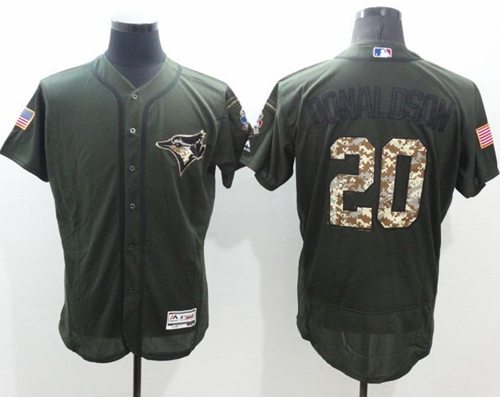 Blue Jays #20 Josh Donaldson Green Flexbase Authentic Collection Salute to Service Stitched MLB Jersey Blue Jays #20 Josh Donaldson Green Flexbase Authentic Collection Salute to Service Stitched MLB Jersey