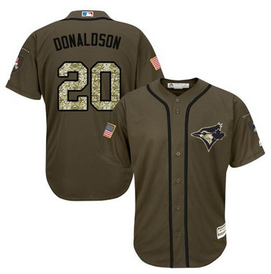 Blue Jays #20 Josh Donaldson Green Salute to Service Stitched MLB Jersey
