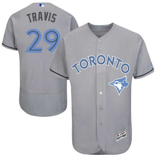 Blue Jays #29 Devon Travis Grey Flexbase Authentic Collection 2016 Father's Day Stitched MLB Jersey Blue Jays #29 Devon Travis Grey Flexbase Authentic Collection 2016 Father's Day Stitched MLB Jersey