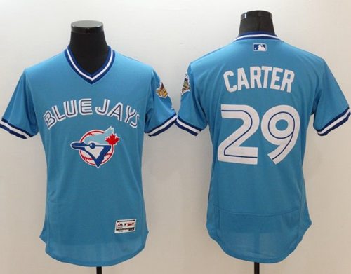 Blue Jays #29 Joe Carter Light Blue Flexbase Authentic Collection Cooperstown Stitched MLB Jersey Blue Jays #29 Joe Carter Light Blue Flexbase Authentic Collection Cooperstown Stitched MLB Jersey