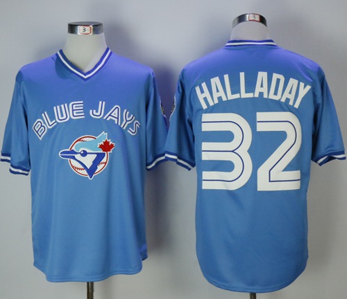 Blue Jays #32 Roy Halladay Light Blue Cooperstown Throwback Stitched MLB Jersey Blue Jays #32 Roy Halladay Light Blue Cooperstown Throwback Stitched MLB Jersey