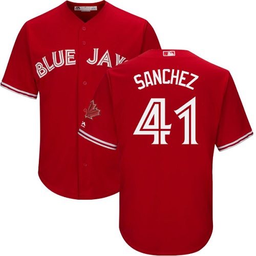 Blue Jays #41 Aaron Sanchez Red Cool Base Canada Day Stitched Youth MLB Jersey Blue Jays #41 Aaron Sanchez Red Cool Base Canada Day Stitched Youth MLB Jersey