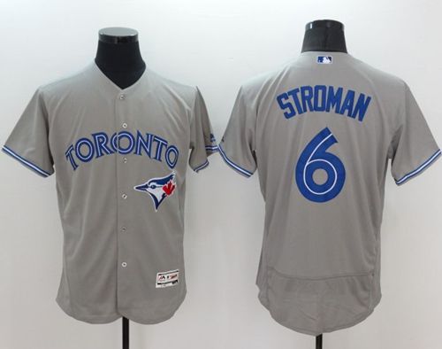 Blue Jays #6 Marcus Stroman Grey Flexbase Authentic Collection Stitched MLB Jersey Blue Jays #6 Marcus Stroman Grey Flexbase Authentic Collection Stitched MLB Jersey
