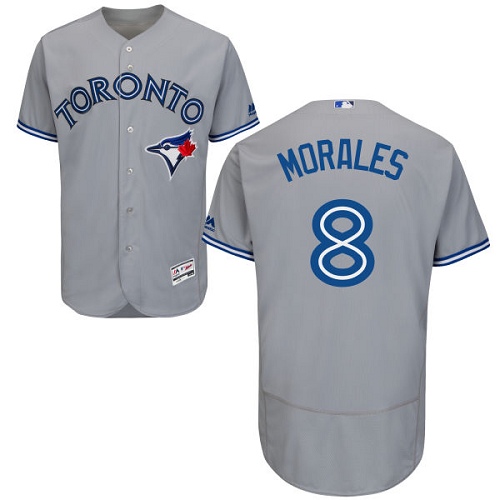 Blue Jays #8 Kendrys Morales Grey Flexbase Authentic Collection Stitched MLB Jersey Blue Jays #8 Kendrys Morales Grey Flexbase Authentic Collection Stitched MLB Jersey