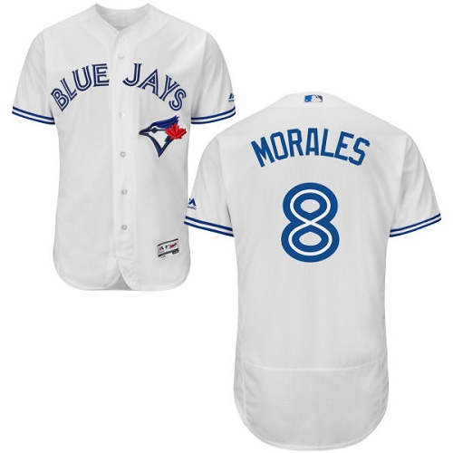Blue Jays #8 Kendrys Morales White Flexbase Authentic Collection Stitched MLB Jersey Blue Jays #8 Kendrys Morales White Flexbase Authentic Collection Stitched MLB Jersey