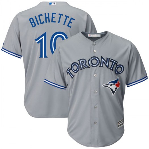 Blue Jays 10 Bo Bichette Gray Cool Base Jersey Blue Jays 10 Bo Bichette Gray Cool Base Jersey