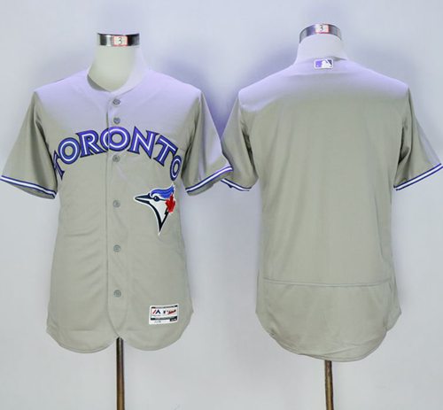 Blue Jays Blank Grey Flexbase Authentic Collection Stitched MLB Jersey