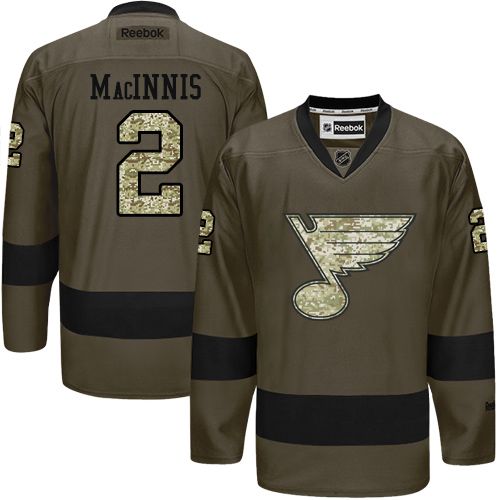 Blues #2 Al MacInnis Green Salute to Service Stitched NHL Jersey Blues #2 Al MacInnis Green Salute to Service Stitched NHL Jersey