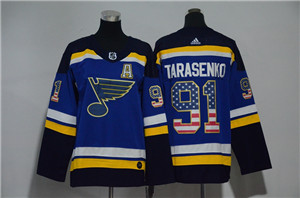 Blues 91 Vladimir Tarasenko Blue Youth USA Flag Adidas Jersey