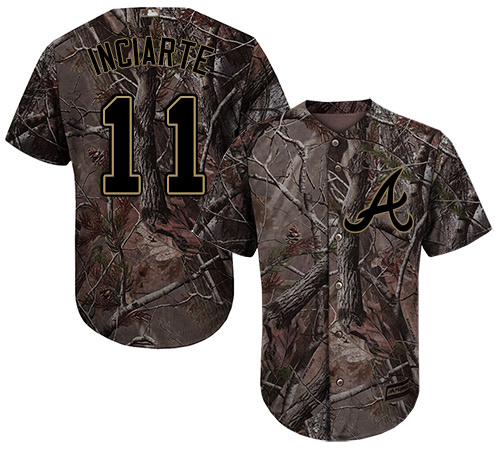 Braves #11 Ender Inciarte Camo Realtree Collection Cool Base Stitched Youth Baseball Jersey