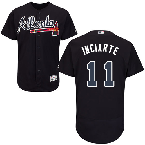 Braves #11 Ender Inciarte Navy Blue Flexbase Authentic Collection Stitched MLB Jersey Braves #11 Ender Inciarte Navy Blue Flexbase Authentic Collection Stitched MLB Jersey