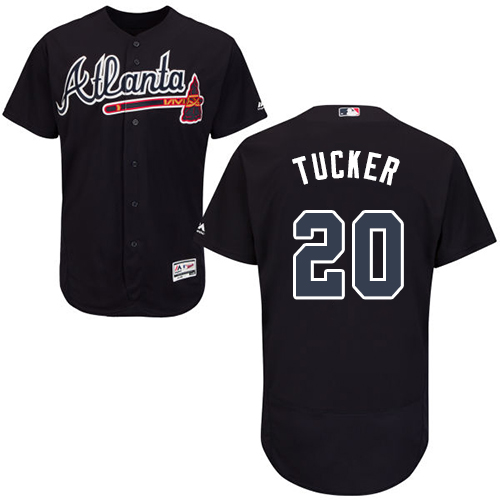 Braves #20 Preston Tucker Navy Blue Flexbase Authentic Collection Stitched Baseball Jersey