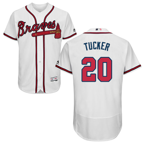 Braves #20 Preston Tucker White Flexbase Authentic Collection Stitched Baseball Jersey