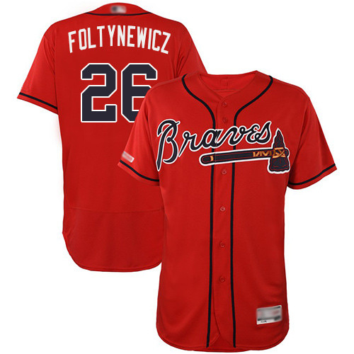 Braves #26 Mike Foltynewicz Red Flexbase Authentic Collection Stitched Baseball Jersey Braves #26 Mike Foltynewicz Red Flexbase Authentic Collection Stitched Baseball Jersey