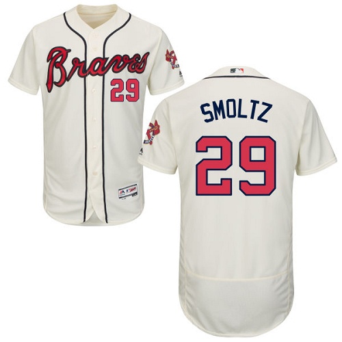 Braves #29 John Smoltz Cream Flexbase Authentic Collection Stitched MLB Jersey Braves #29 John Smoltz Cream Flexbase Authentic Collection Stitched MLB Jersey