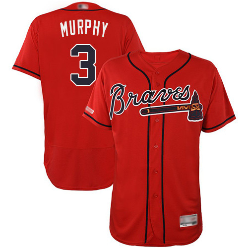 Braves #3 Dale Murphy Red Flexbase Authentic Collection Stitched Baseball Jersey Braves #3 Dale Murphy Red Flexbase Authentic Collection Stitched Baseball Jersey