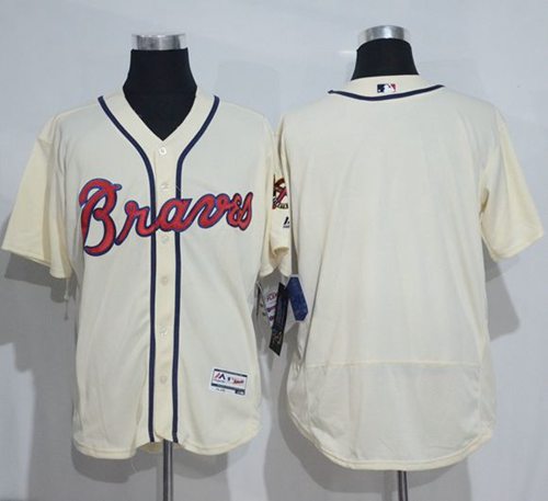 Braves Blank Cream Flexbase Authentic Collection Stitched MLB Jersey Braves Blank Cream Flexbase Authentic Collection Stitched MLB Jersey