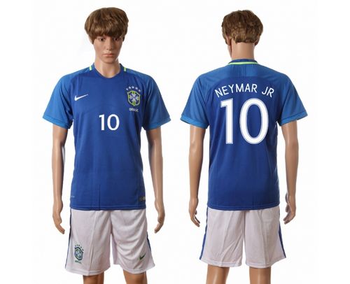 Brazil #10 Neymar Jr Away Soccer Country Jersey Brazil #10 Neymar Jr Away Soccer Country Jersey