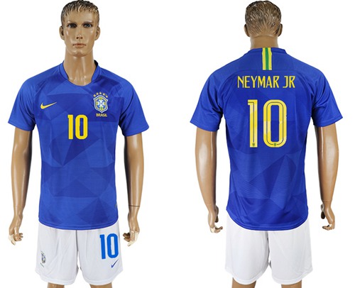 Brazil #10 Neymar Jr Away Soccer Country Jersey Brazil #10 Neymar Jr Away Soccer Country Jersey