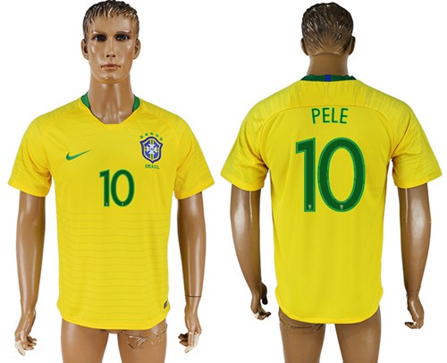 Brazil #10 Pele Home Soccer Country Jersey Brazil #10 Pele Home Soccer Country Jersey